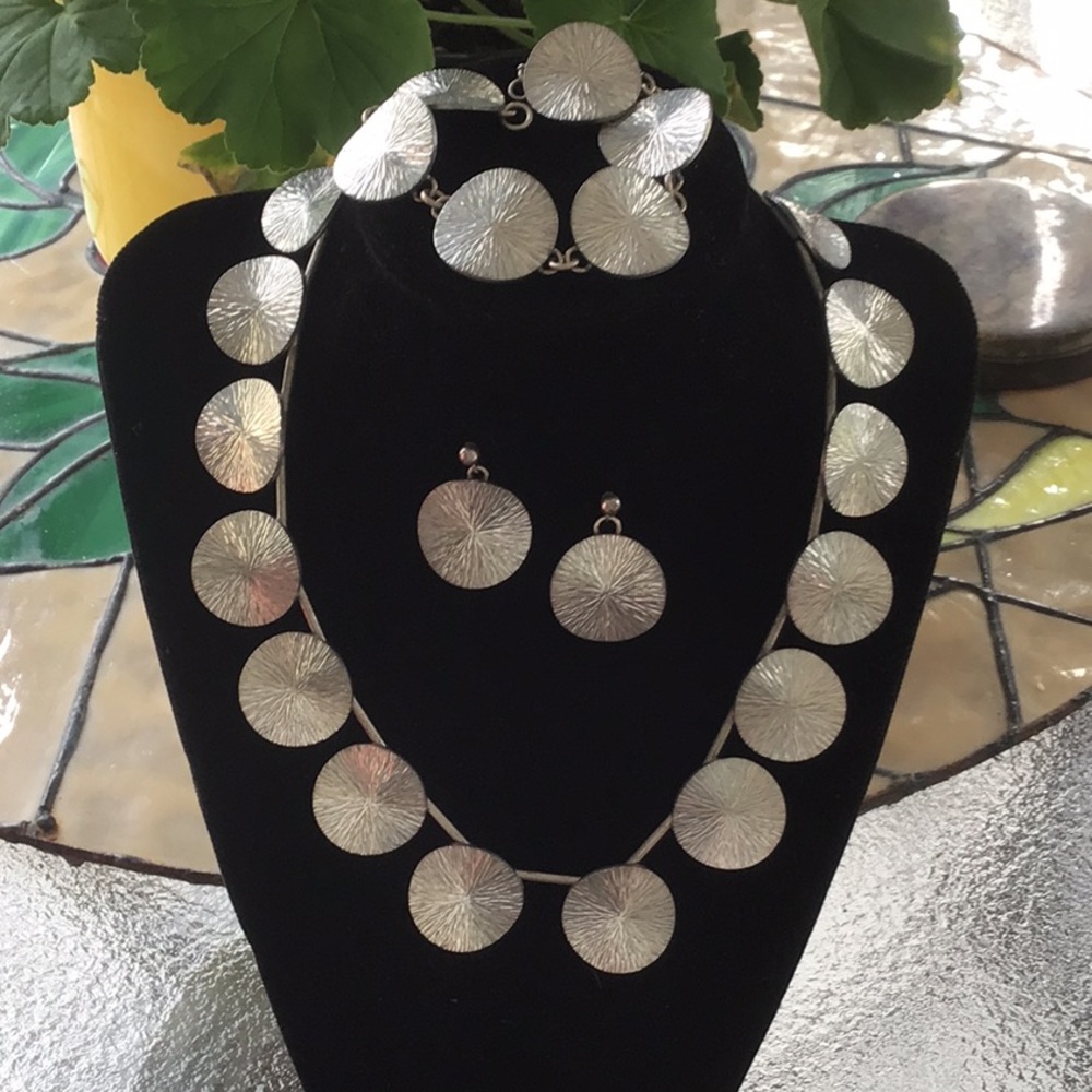 Vintage RARE JORGEN JENSEN PEWTURE PARURE 3 Pc